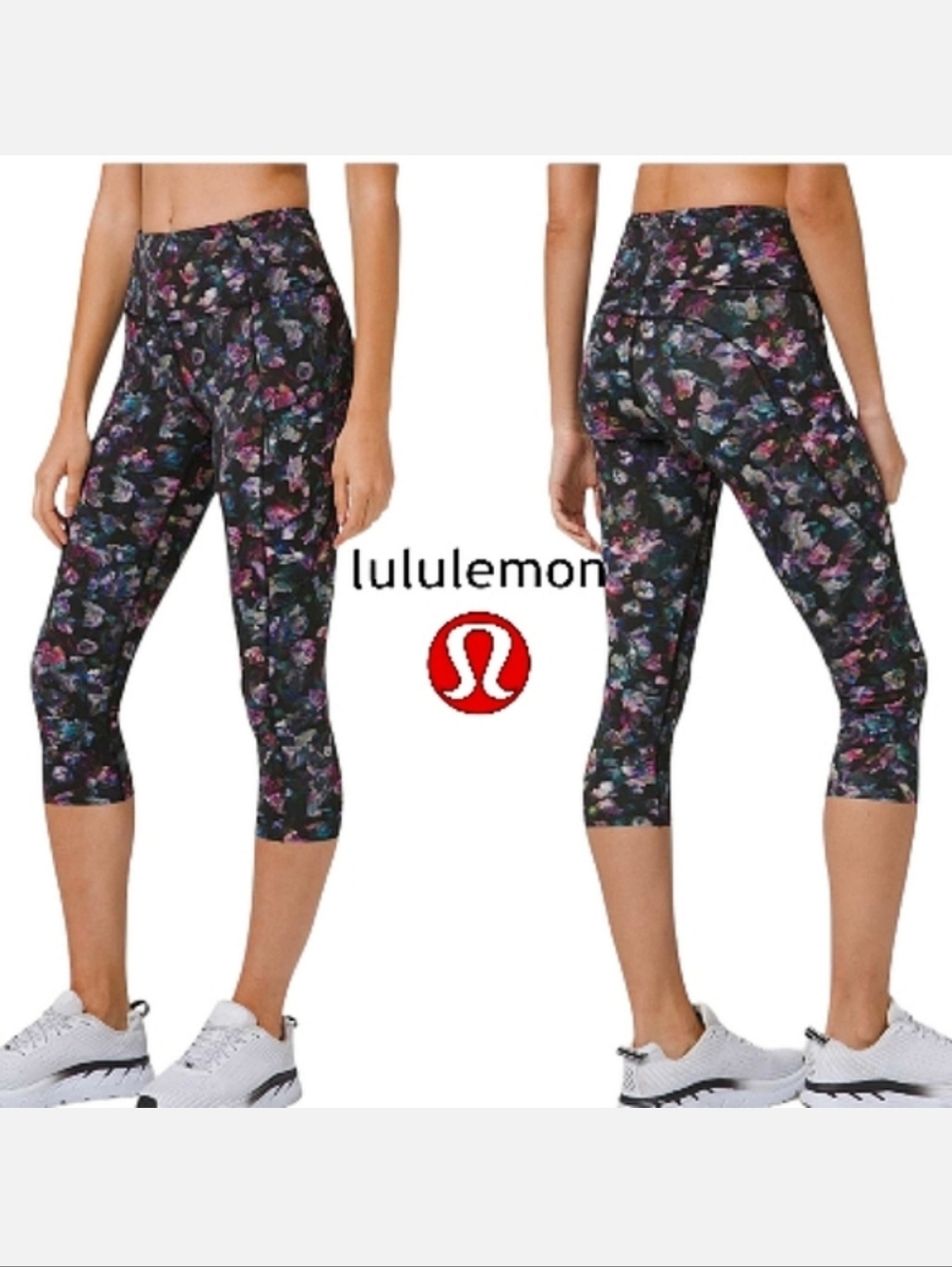 Lululemon Fast & Free High-Rise 19" Crop Legging Pockets Activate Floral Multi 4